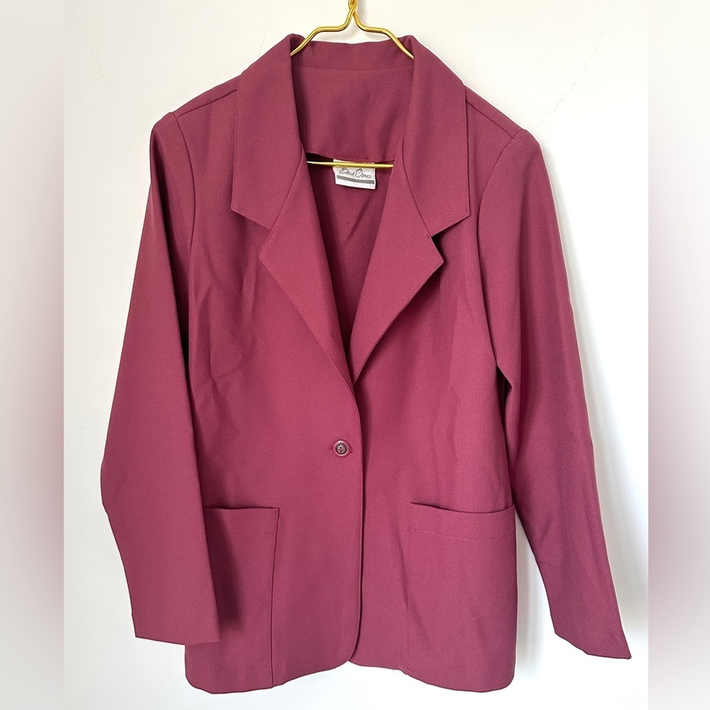 Vintage 80’s Levi’s Bend Over Pink Maroon Blazer Jacket Women’s Size 10 USA Made